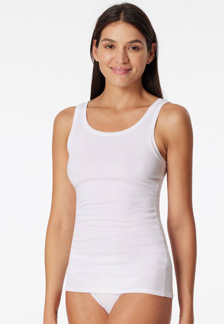 Schiesser Tanktop Doppelripp Organic Cotton weiß - Pure Rib Bis zu 50% Rabatt