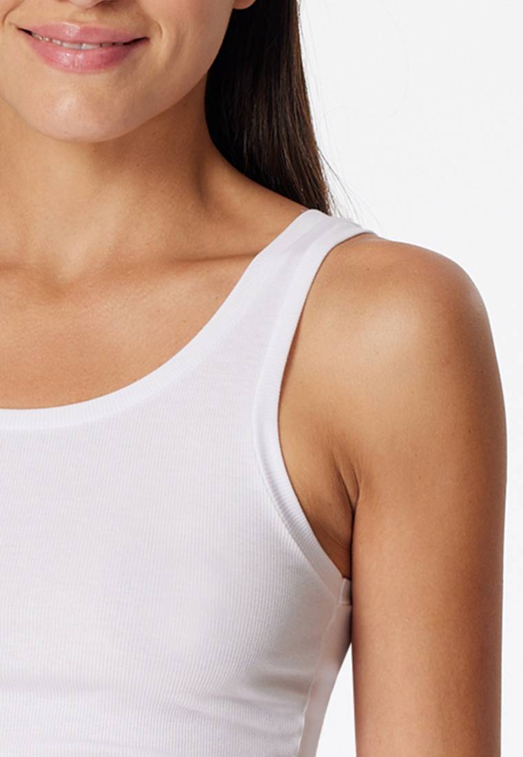 Schiesser Tanktop Doppelripp Organic Cotton weiß - Pure Rib Bis zu 50% Rabatt