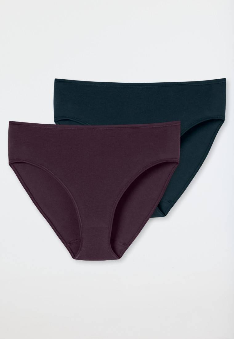 Schiesser Slips 2er-Pack Organic Cotton dunkelblau/pflaume - 95/5 im Angebot