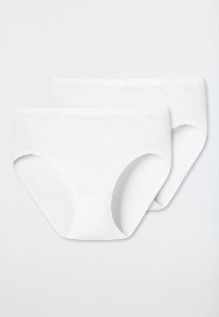 Schiesser Hüftslips 2er-Pack Feinripp weiß - Original Classics Fabrikverkauf