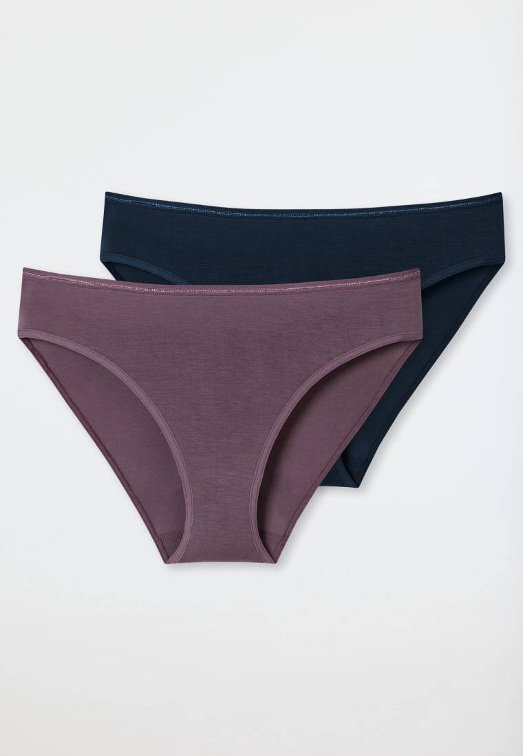 Schiesser Tai-Slips 2er-Pack dunkelblau/malve - Modal Essentials Limitierter Zeitrabatt