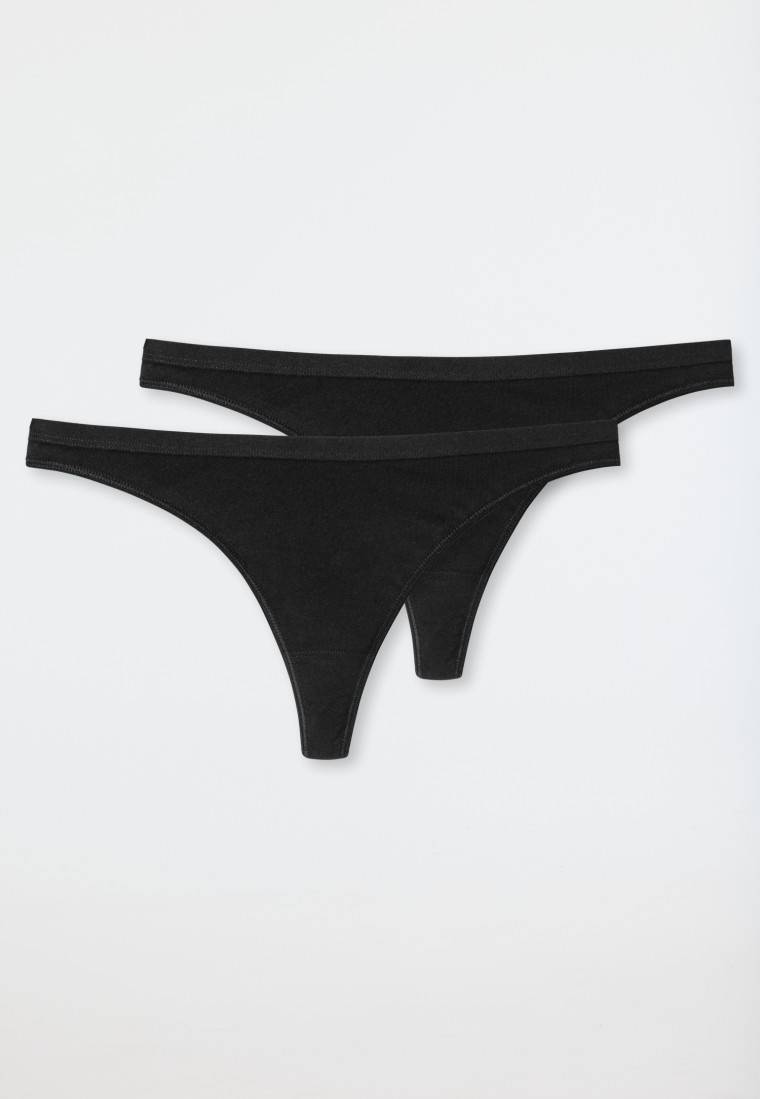 Schiesser String 2er-Pack Organic Cotton schwarz - 95/5 Flash Sale