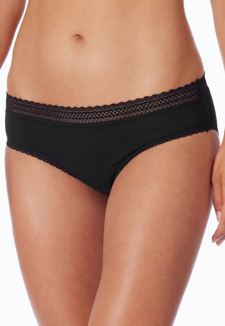 Schiesser Periodenslips 2er-Pack Spitze schwarz - Secret Care Preisnachlass