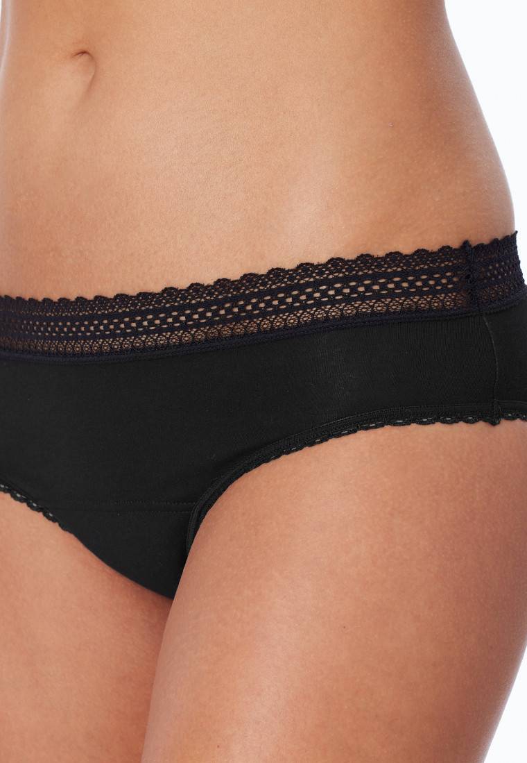 Schiesser Periodenslips 2er-Pack Spitze schwarz - Secret Care Preisnachlass