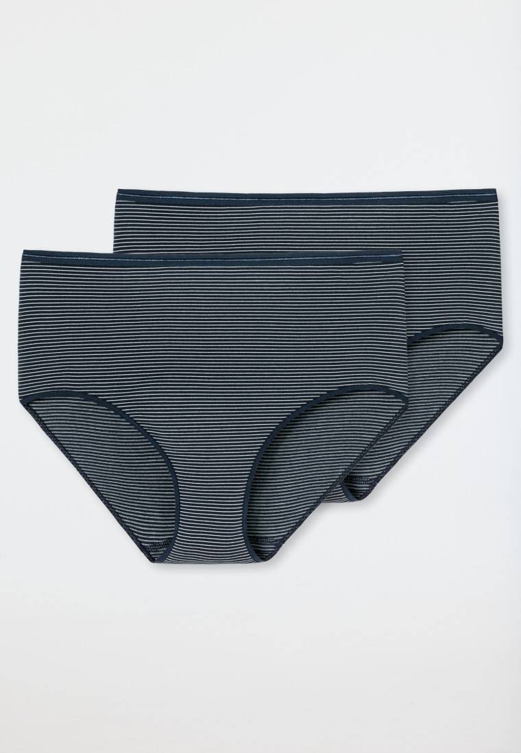 Schiesser Midi-Slips 2er-Pack nachtblau-weiß geringelt - Modal Essentials Muttertagsangebot