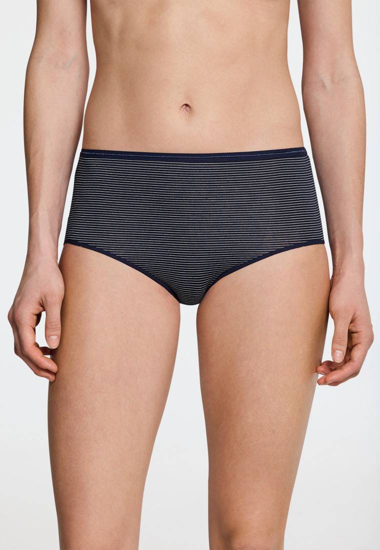 Schiesser Midi-Slips 2er-Pack nachtblau-weiß geringelt - Modal Essentials Muttertagsangebot