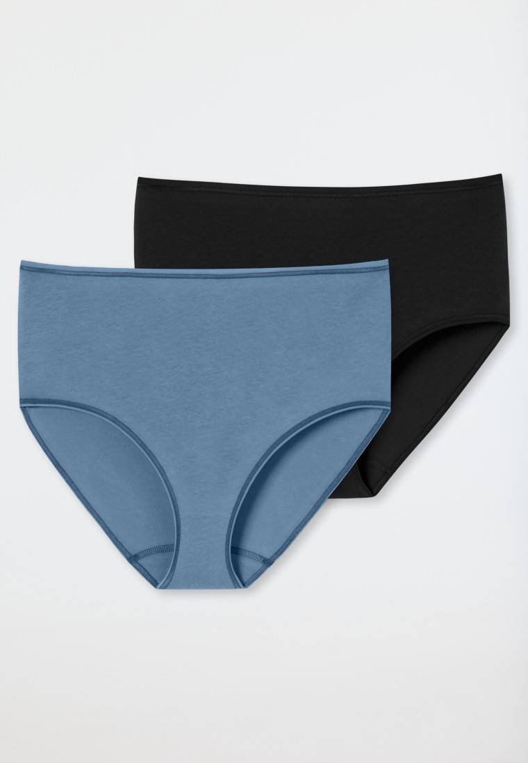 Schiesser Midislip 2er-Pack Organic Cotton schwarz/graublau - 95/5 Lagerräumung