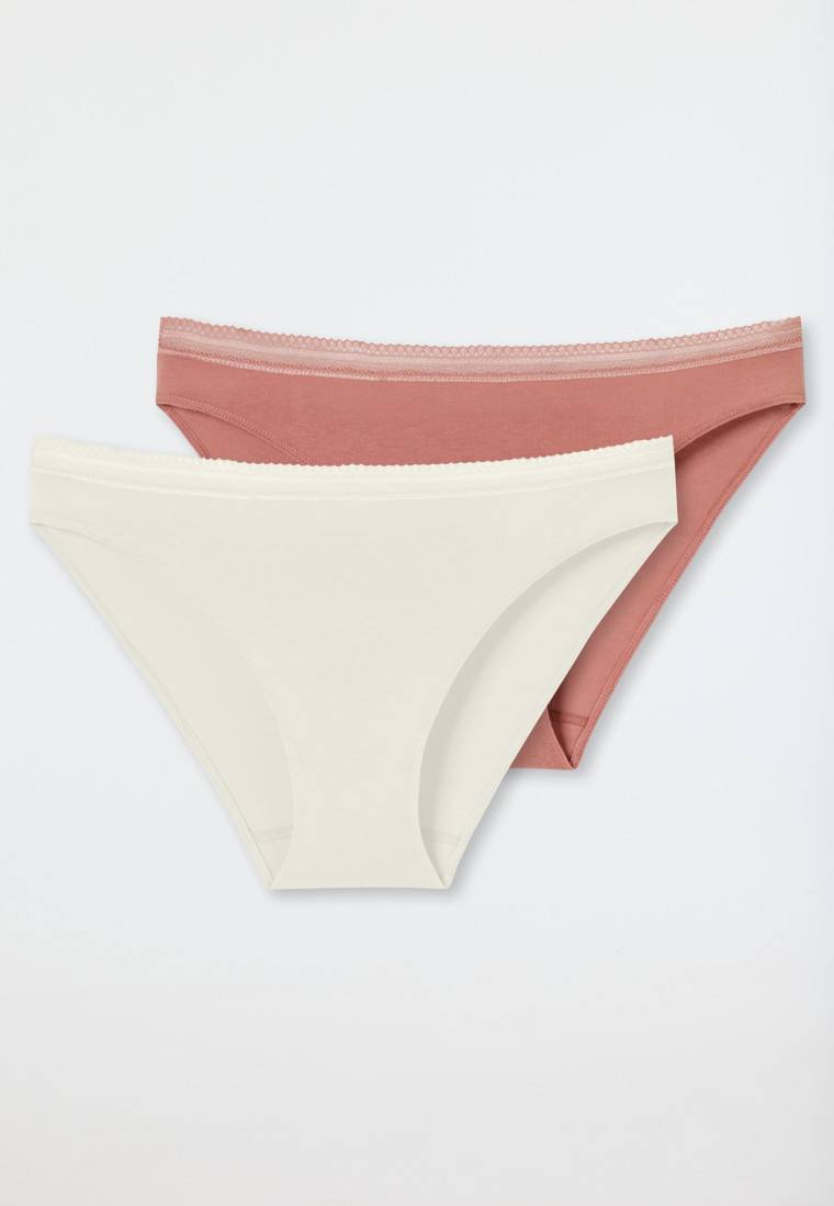 Schiesser Rio-Slips 2er-Pack Spitze terracotta/sand - Cotton Lace Top Angebot