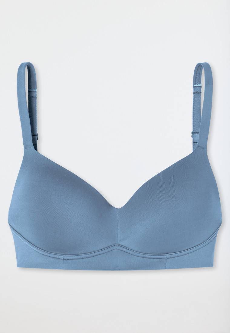 Schiesser Soft-BH mit Schale und gleitenden Cups blaugrau - Unique Micro Blitzangebot