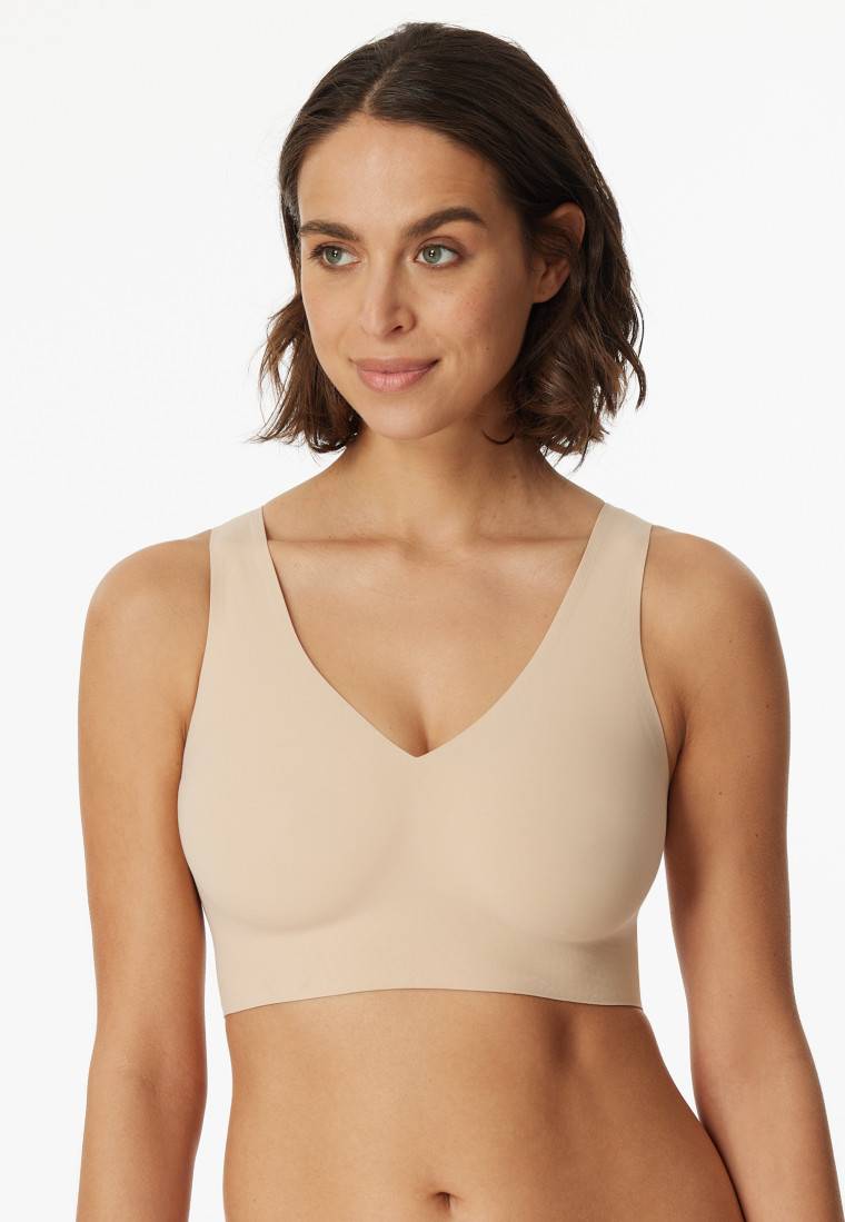 Schiesser Bustier Microfaser herausnehmbare Pads sand - Invisible Soft Große Rabatte