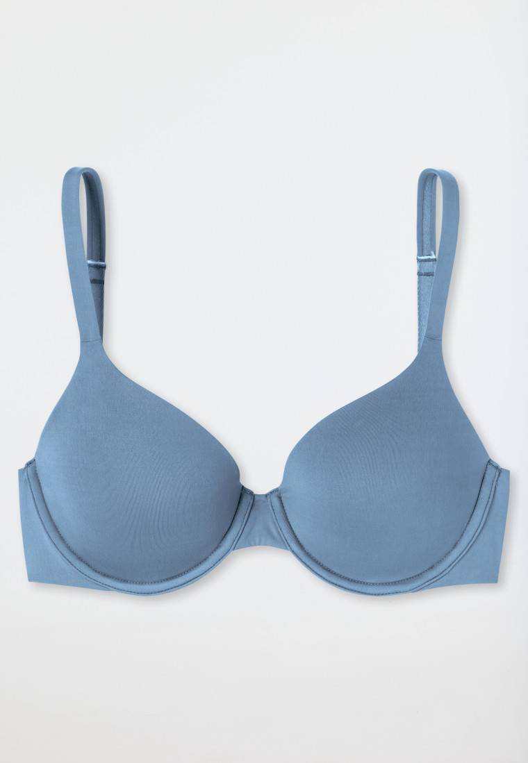 Schiesser Schalen-BH mit Bügel und gleitenden Cups blaugrau - Unique Micro Neuheiten