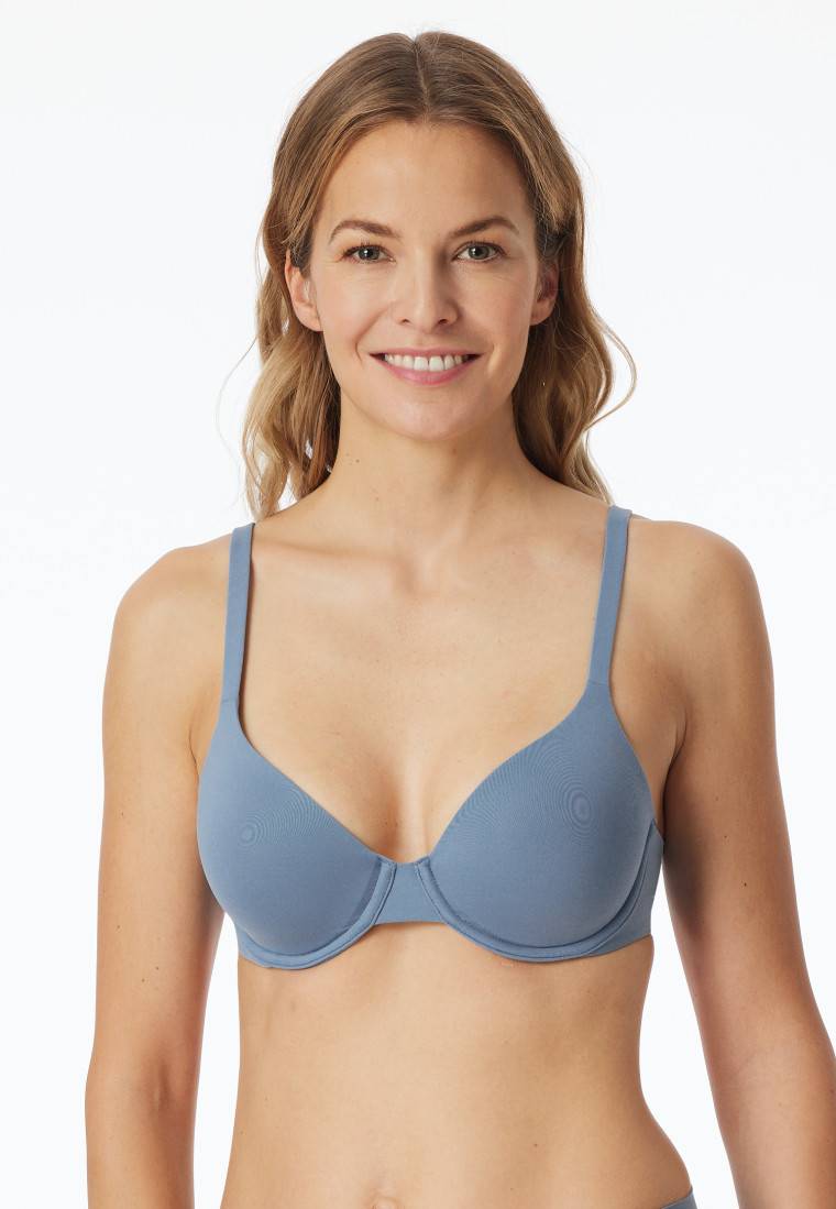 Schiesser Schalen-BH mit Bügel und gleitenden Cups blaugrau - Unique Micro Neuheiten