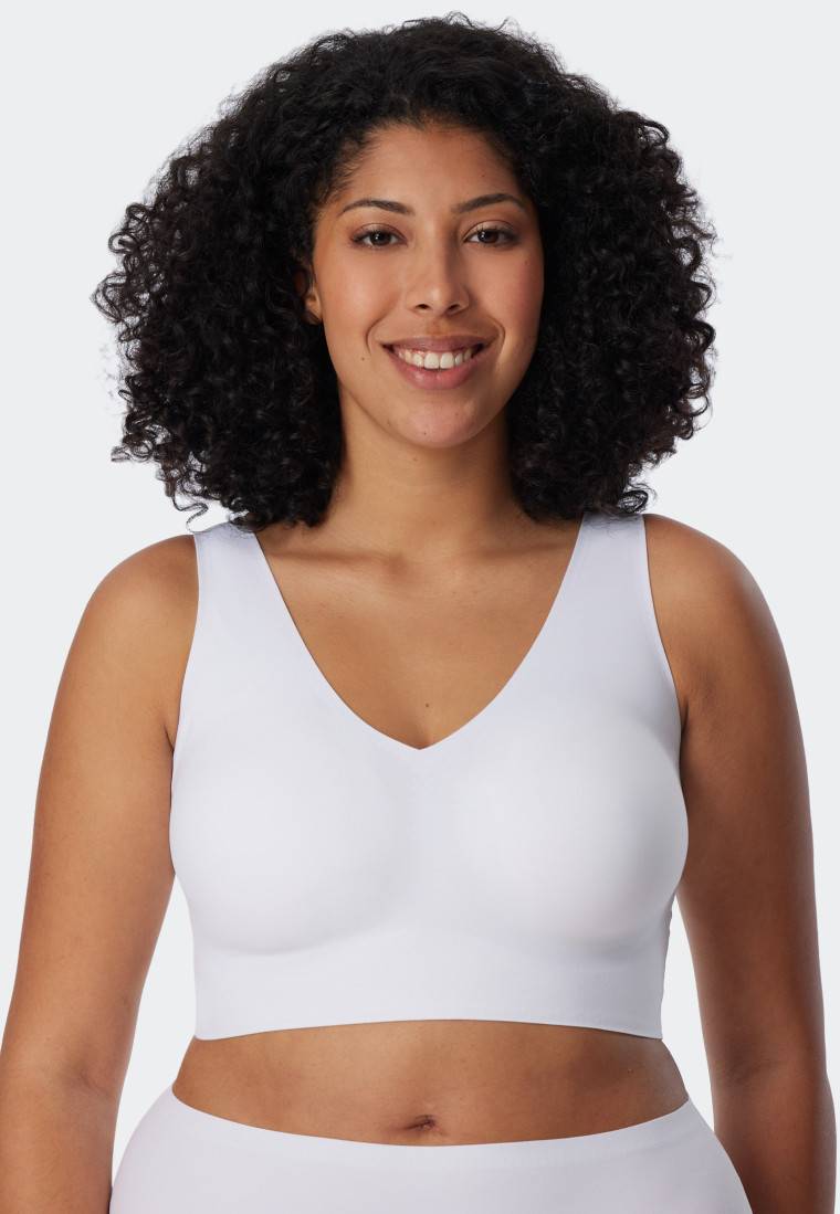 Schiesser Bustier Microfaser herausnehmbare Pads weiß - Invisible Soft Wochenangebot