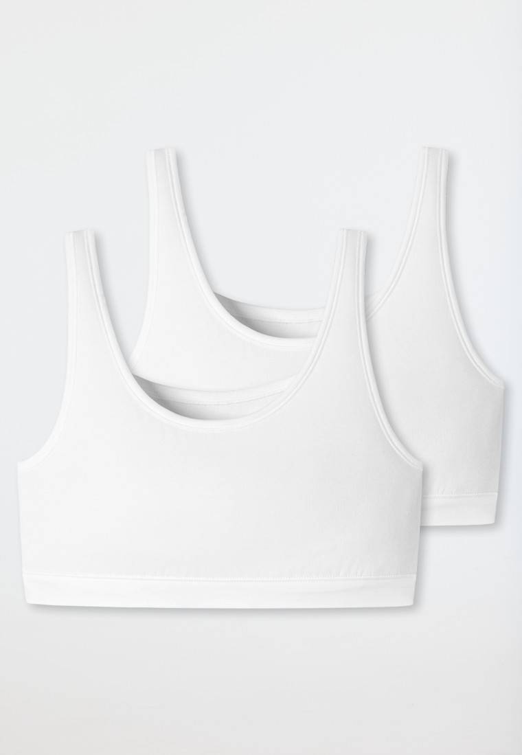 Schiesser Bustier 2er-Pack ohne Cups Organic Cotton weiß - 95/5 Neueste Stile