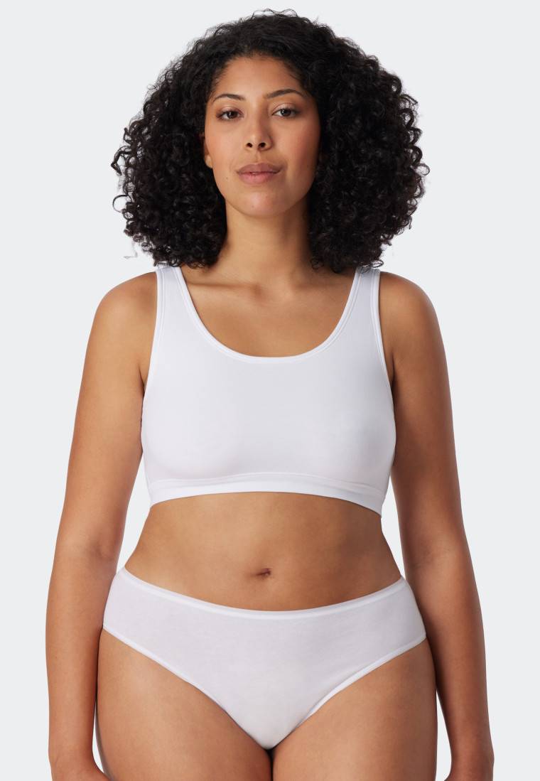 Schiesser Bustier 2er-Pack ohne Cups Organic Cotton weiß - 95/5 Neueste Stile