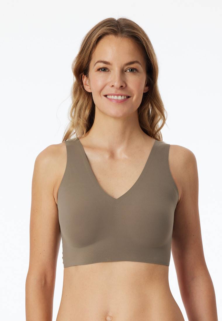 Schiesser Bustier Mikrofaser herausnehmbare Pads taupe - Invisible Soft Zeitbegrenzte Promotion