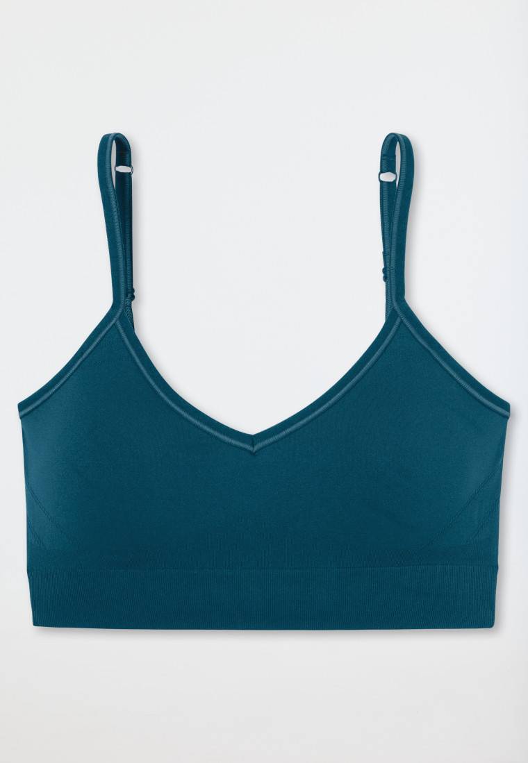Schiesser Bustier seamless herausnehmbare Pads petrol - Casual Seamless Vierteljährliche Förderung