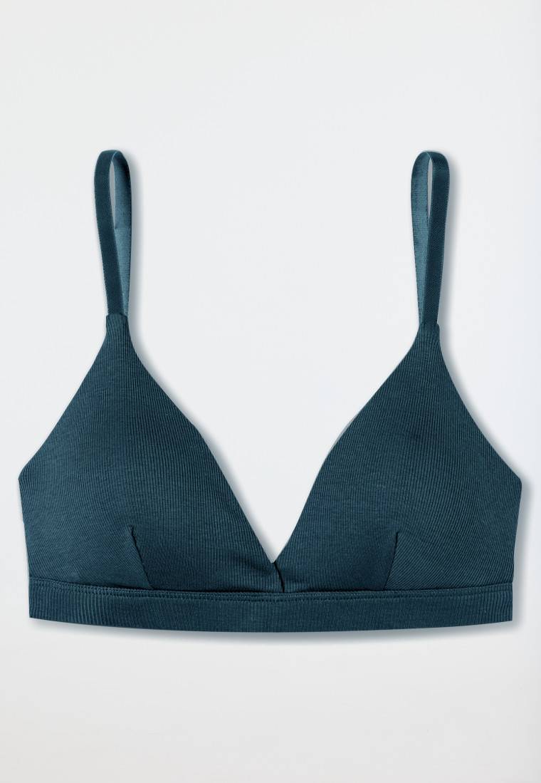 Schiesser Soft-BH Doppelripp herausnehmbare Pads jeansblau - Pure Rib Discount Store für neue Produkte