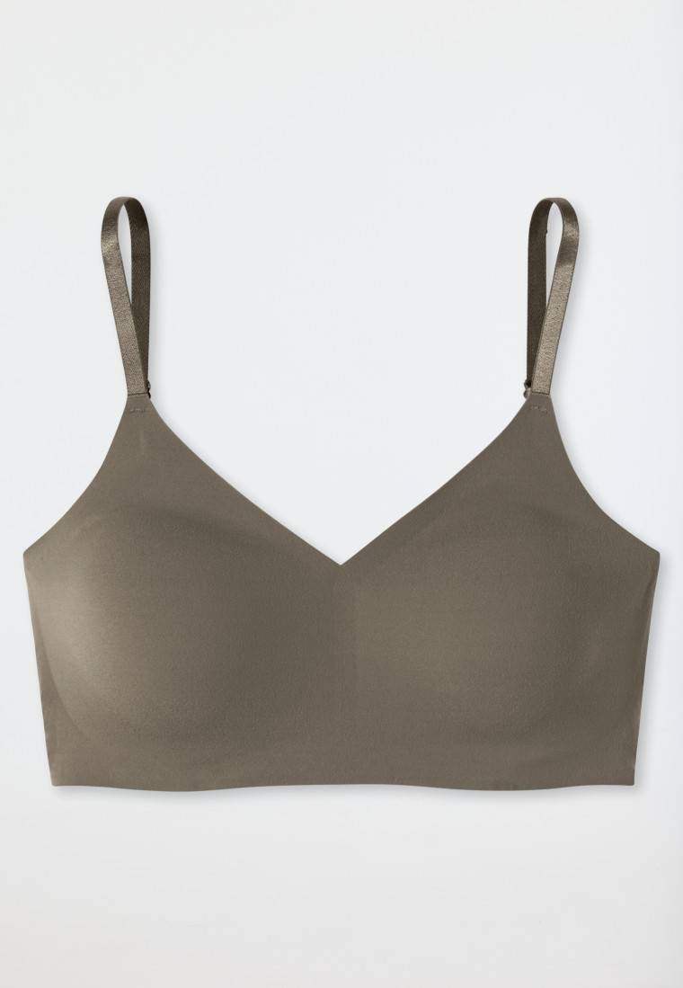 Schiesser Bustier Mikrofaser herausnehmbare Pads taupe - Invisible Soft 50% Rabatt mit kostenlosem Versand