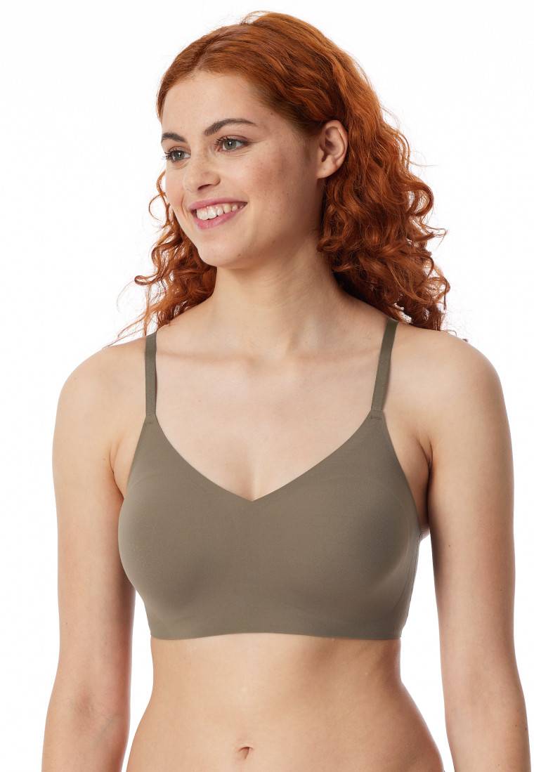 Schiesser Bustier Mikrofaser herausnehmbare Pads taupe - Invisible Soft 50% Rabatt mit kostenlosem Versand