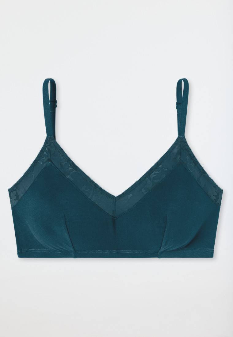 Schiesser Bustier Spitze ohne Bügel petrol - Modern Lace Clearance-Verkauf