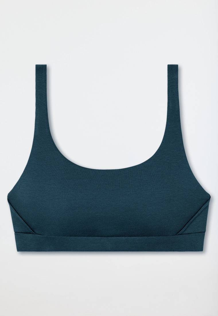 Schiesser Bustier Doppelripp Organic Cotton jeansblau - Pure Rib Fabrikladen