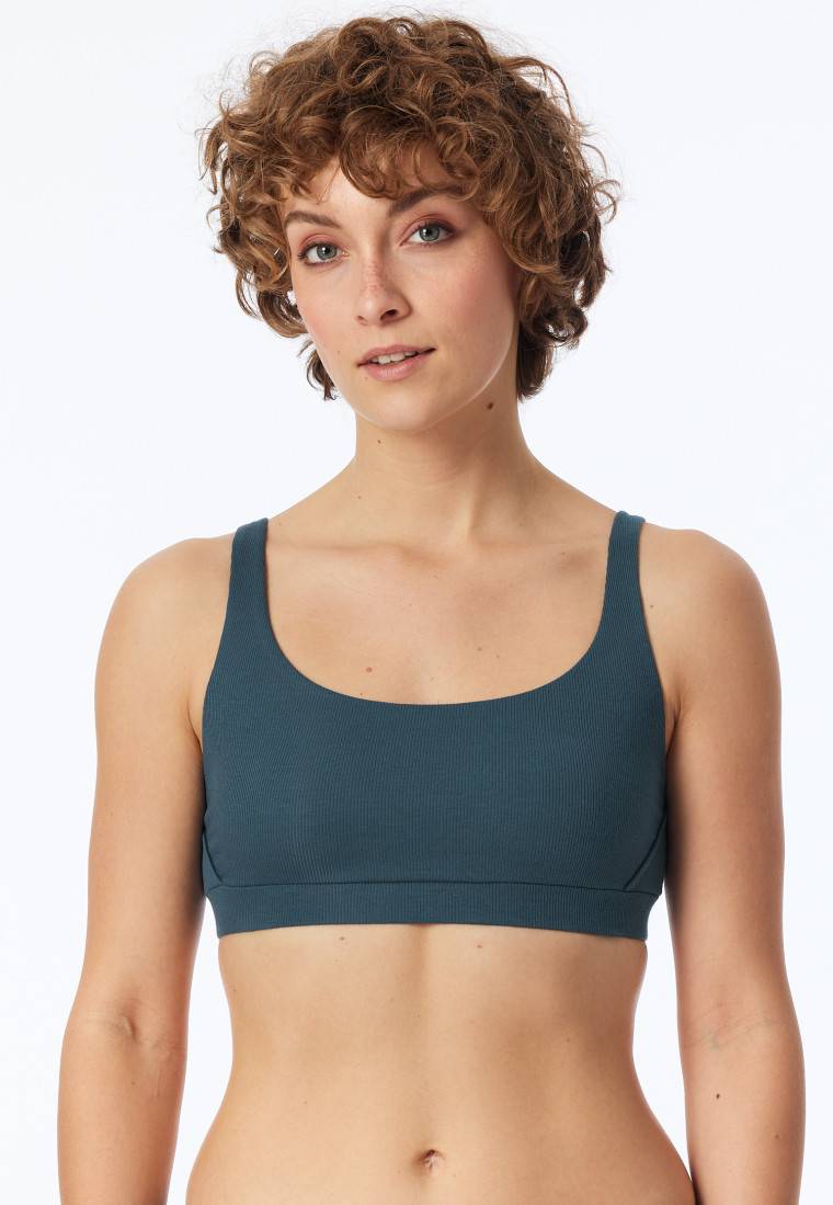 Schiesser Bustier Doppelripp Organic Cotton jeansblau - Pure Rib Fabrikladen