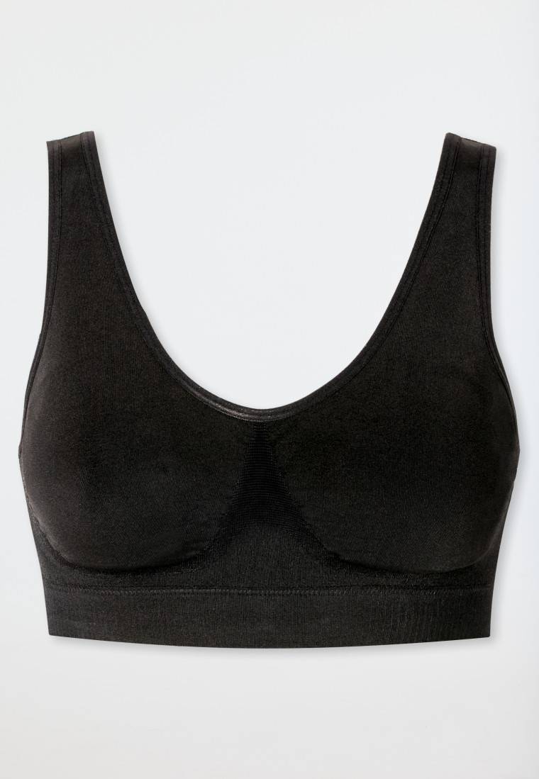 Schiesser Bustier seamless herausnehmbare Pads schwarz- Classic Seamless 50% Rabatt für begrenzte Zeit