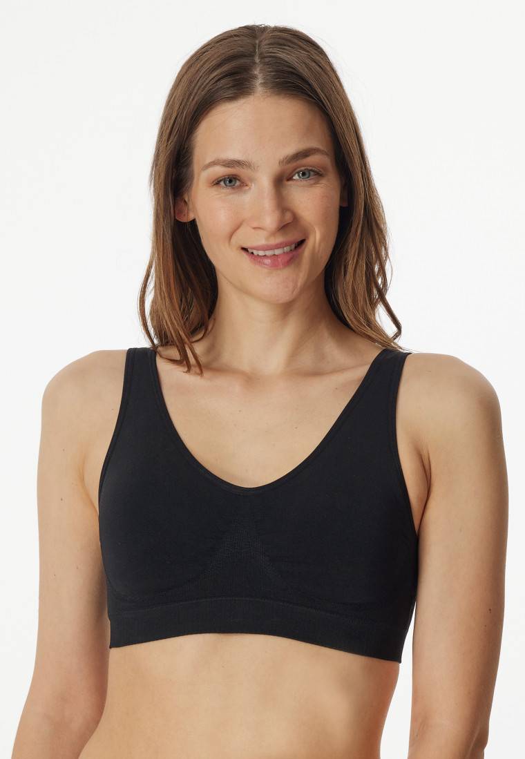 Schiesser Bustier seamless herausnehmbare Pads schwarz- Classic Seamless 50% Rabatt für begrenzte Zeit
