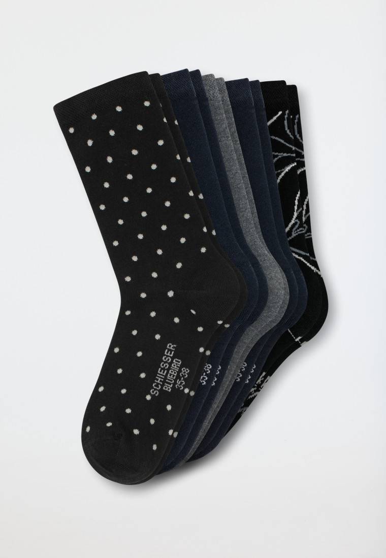 Schiesser Damensocken 5er-Pack stay fresh uni/gemustert mehfarbig - Bluebird Outlet