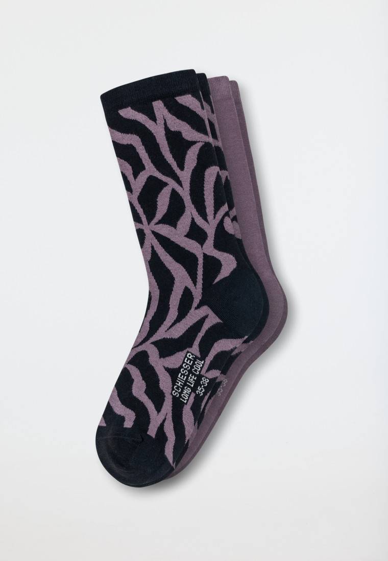 Schiesser Damensocken 2er-Pack unifarben/gemustert mehrfarbig - Long Life Cool Verkauf