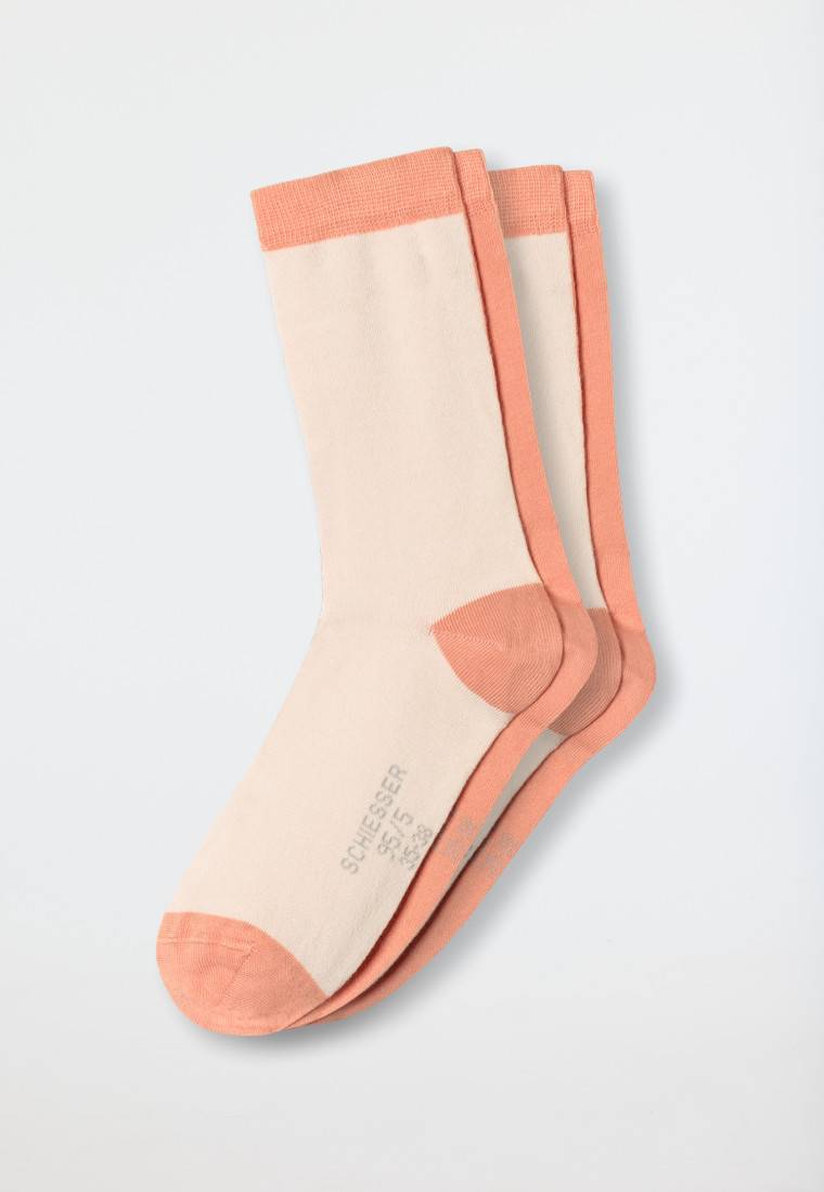 Schiesser Damensocken 2er-Pack Organic Cotton apricot/creme - 95/5 Blitzverkäufe