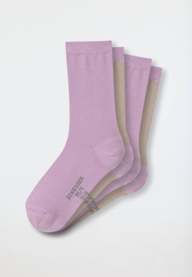 Schiesser Damensocken 2er-Pack Organic Cotton Colour Blocking rosa/nude - 95/5 Limitierter Zeitrabatt