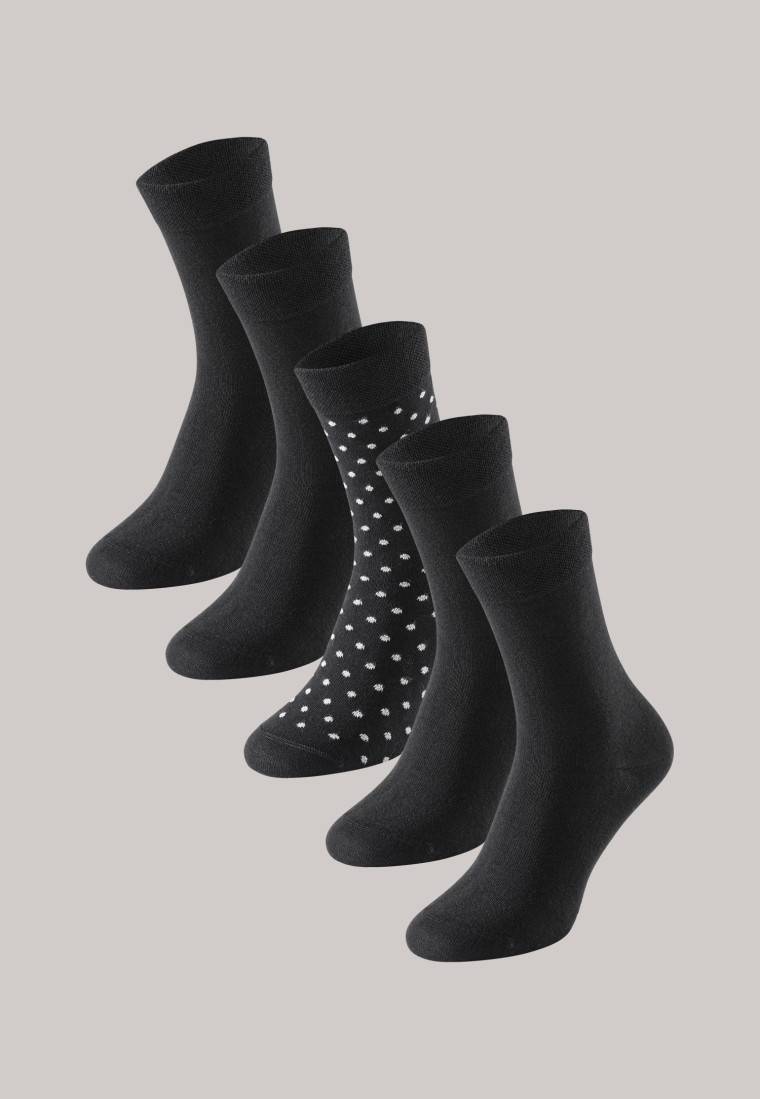 Schiesser Damensocken 5er-Pack stay fresh Punkte schwarz - Bluebird Fabrik Onlineshop