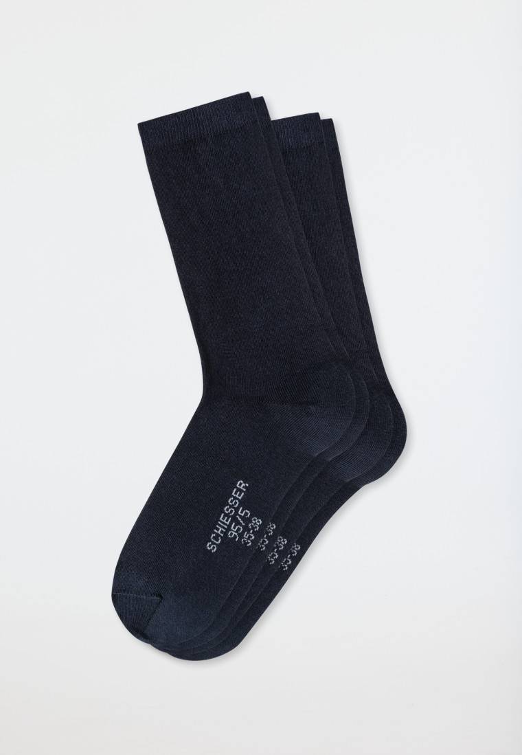 Schiesser Damensocken 2er-Pack Organic Cotton nachtblau - 95/5 Begrenztes Angebot