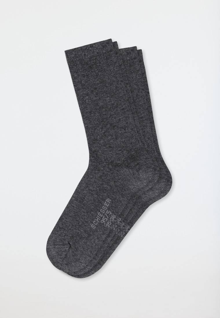Schiesser Damensocken 2er-Pack Organic Cotton grau-meliert - 95/5 Exklusivangebot
