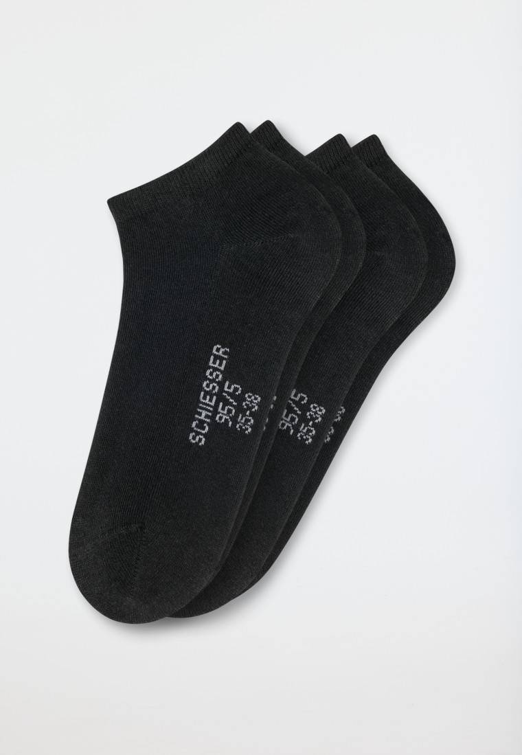 Schiesser Damensneaker 2er-Pack Organic Cotton schwarz - 95/5 Cyber Monday