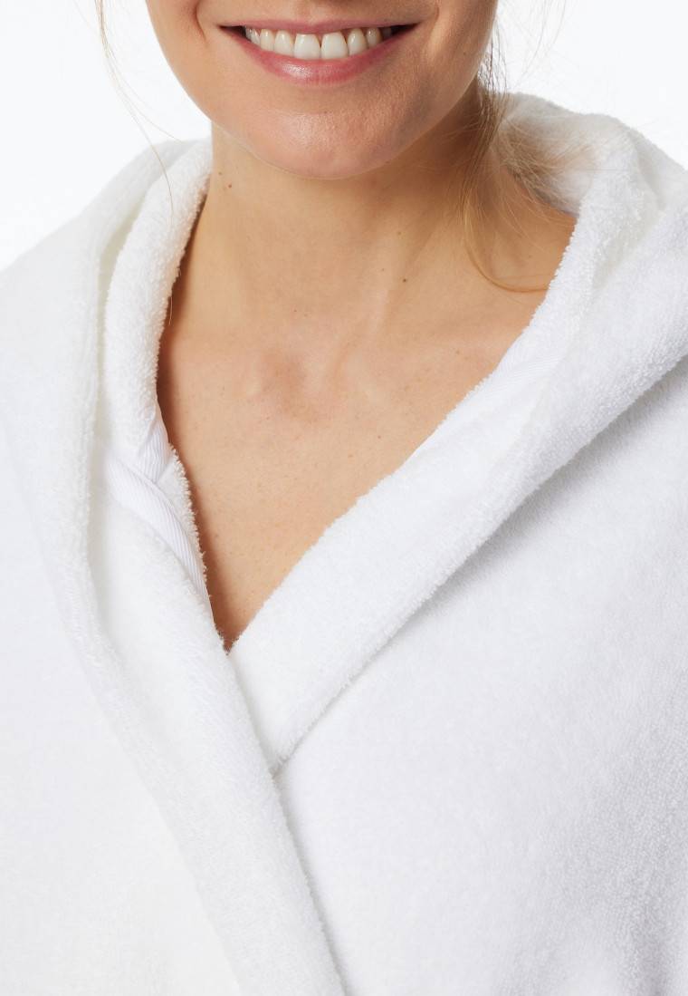 Schiesser Bademantel mit Kapuze, 120 cm weiß - Essentials Top Angebot