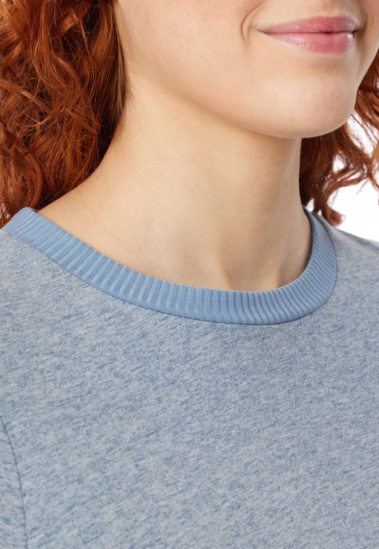 Schiesser Schlafanzug lang Bio-Baumwolle jeansblau-meliert - Casual Nightwear JETZT KAUFEN