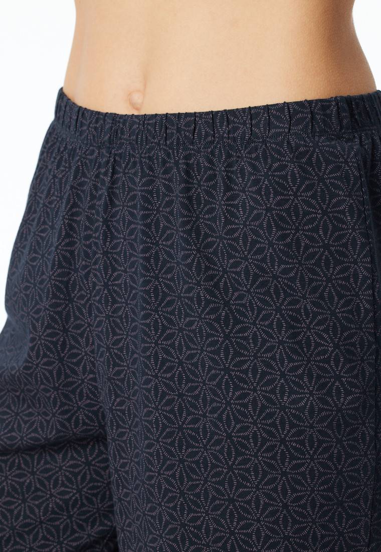 Schiesser Schlafanzug lang Bündchen nachtblau gemustert - Comfort Essentials Neueste Stile