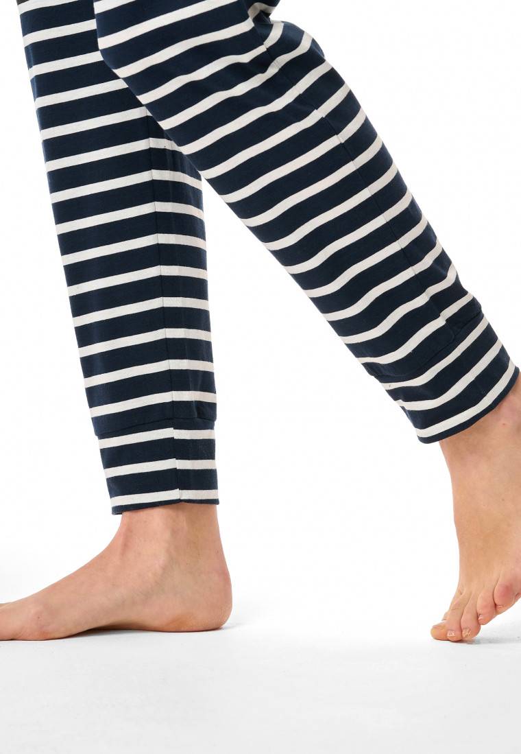 Schiesser Schlafanzug lang nachtblau - Casual Essentials Bis zu 50% Rabatt