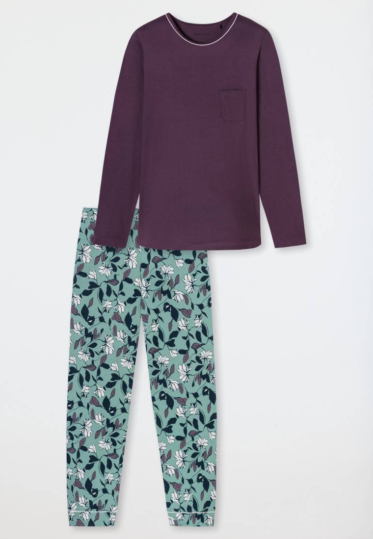 Schiesser Schlafanzug lang multicolor - Comfort Nightwear Sonderangebot der Fabrik