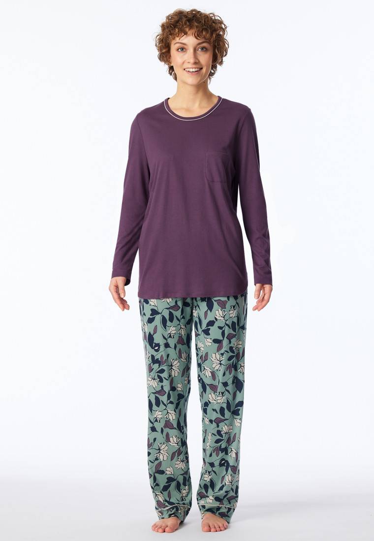 Schiesser Schlafanzug lang multicolor - Comfort Nightwear Sonderangebot der Fabrik