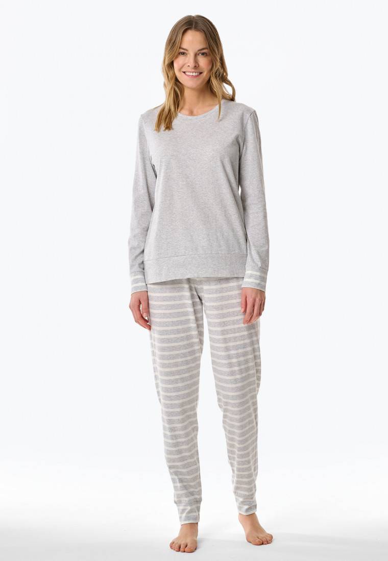 Schiesser Schlafanzug lang silbergrau meliert - Casual Essentials Discount Store für neue Produkte