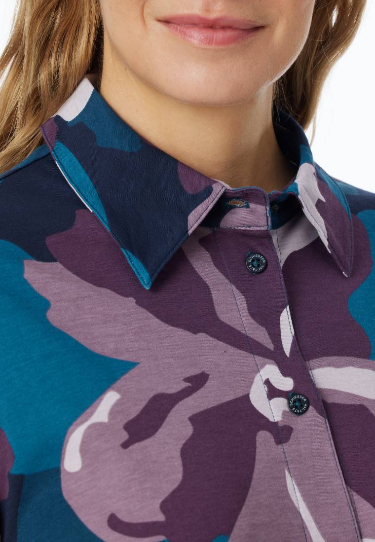Schiesser Pyjama Interlock multicolor bedruckt - Modern Nightwear Im Verkauf