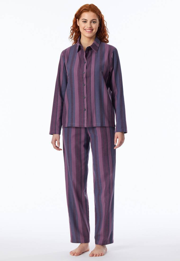 Schiesser Pyjama lang Webware Streifen multicolor - Modern Nightwear zollfrei