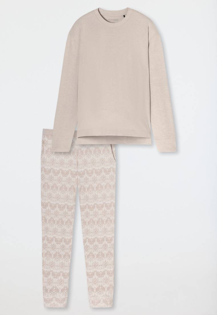 Schiesser Schlafanzug lang wärmend Bündchen beige - Selected Premium Warming Rabatte dieses Monats