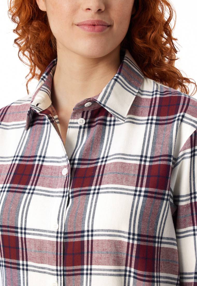 Schiesser Pyjama lang Webware multicolor kariert - X-Mas Family Outlet