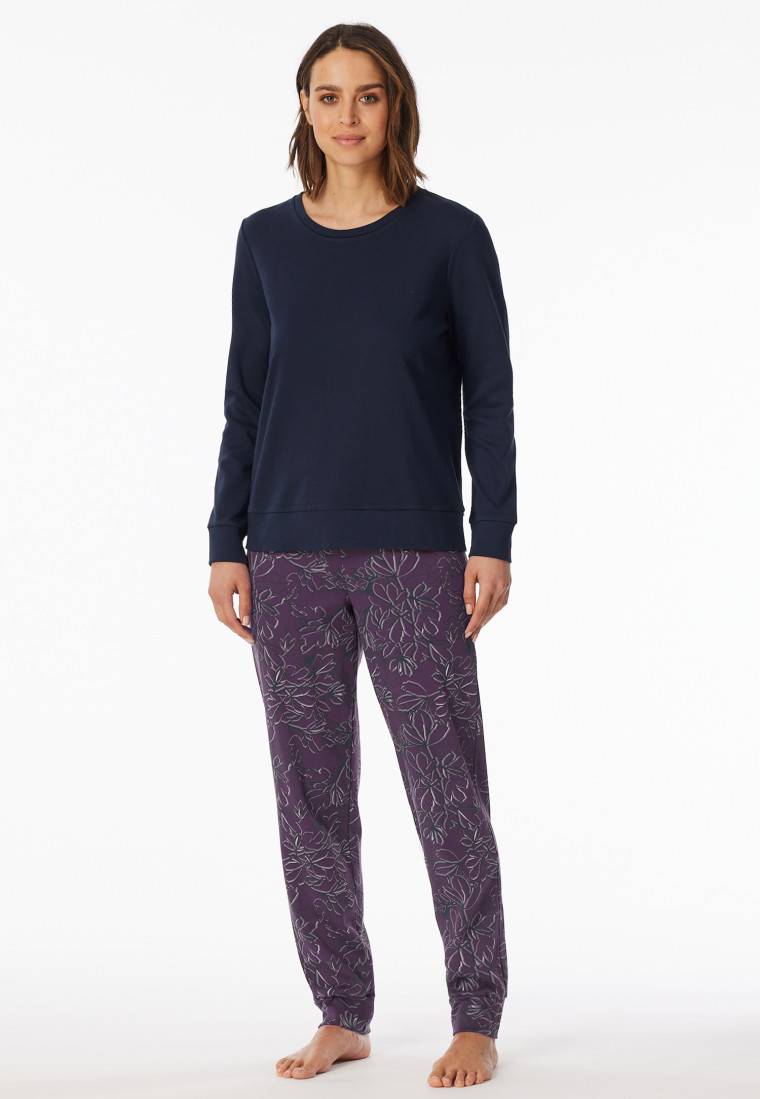 Schiesser Schlafanzug lang multicolor bedruckt - Comfort Interlock Auslauf