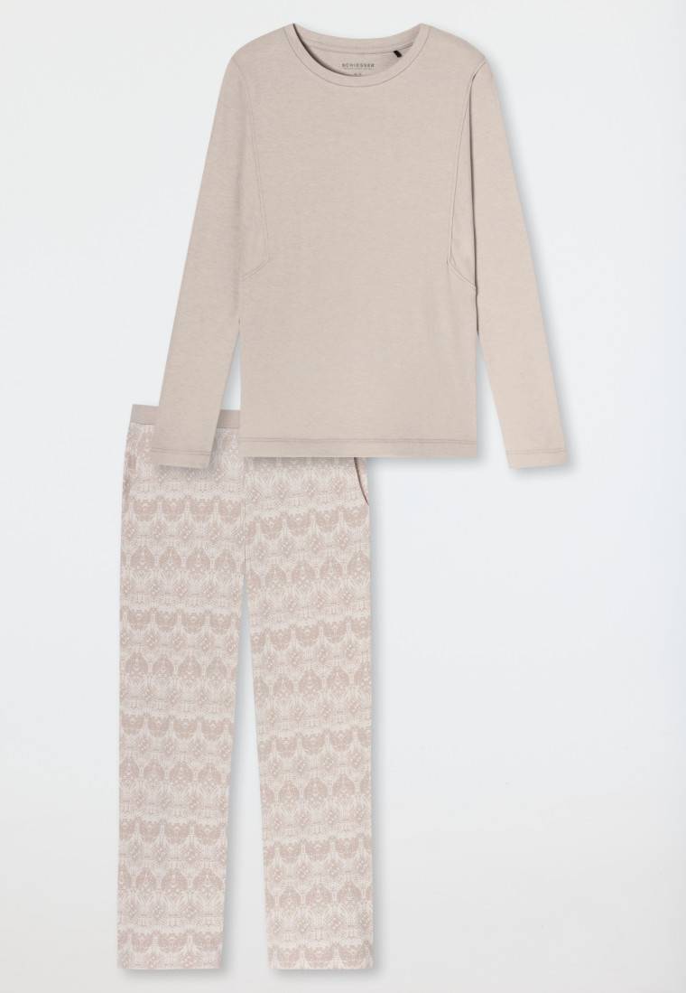 Schiesser Schlafanzug lang wärmend beige - Selected Premium Warming Hotsell